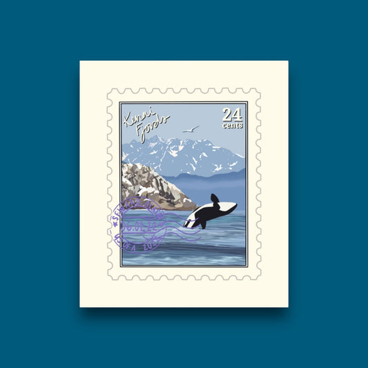 Kenai Fjords Alaska Stamp Stickers