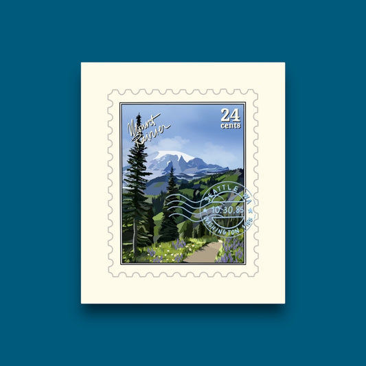 Mount Rainier Washington Stamp Sticker