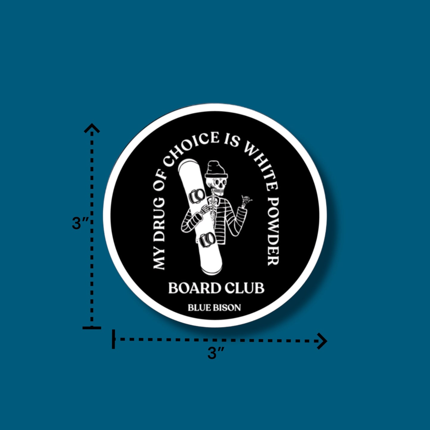 Snowboard Club, Black Vinyl Sticker