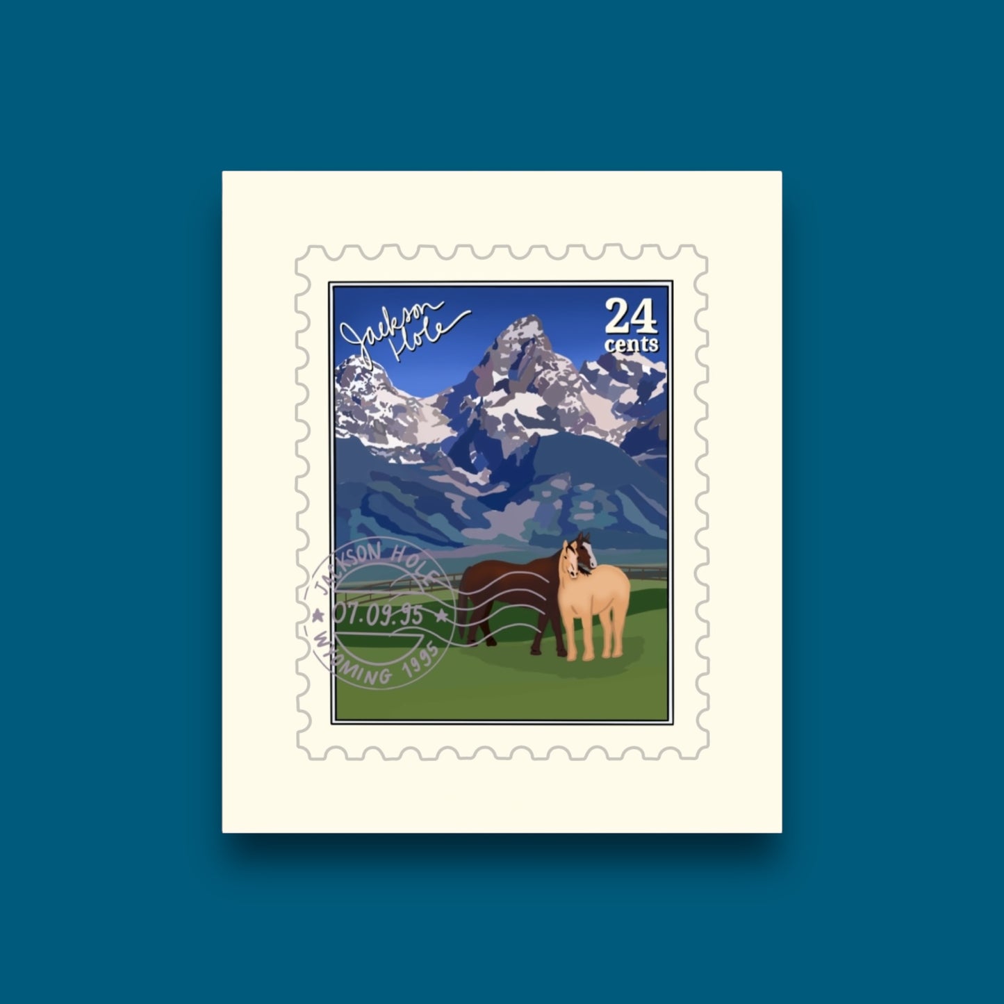 Jackson Hole Wyoming Stamp Sticker