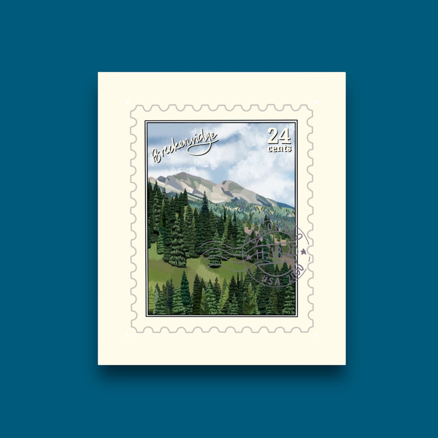 Breckenridge Colorado Summer Stamp Sticker