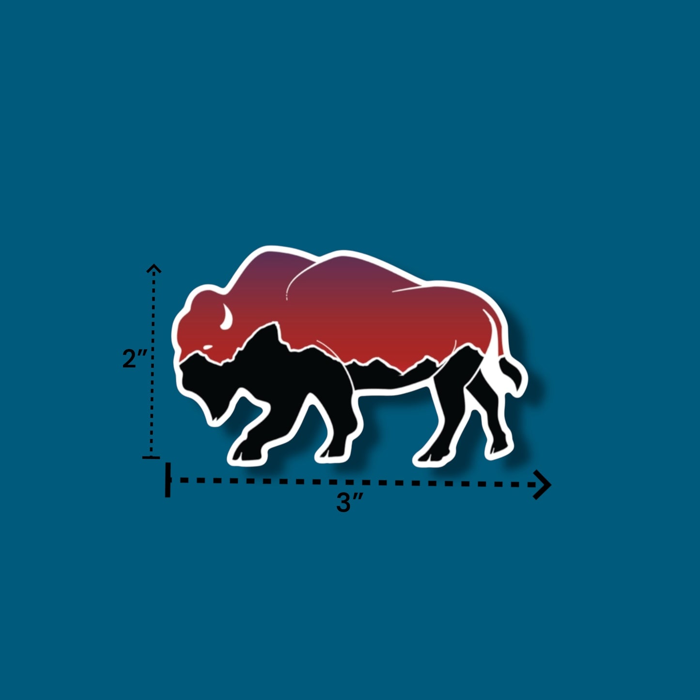 Roam The Tetons Bison Sticker