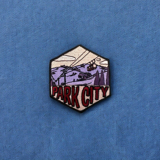 Park City, Utah- Hexagon Embroidered Patch