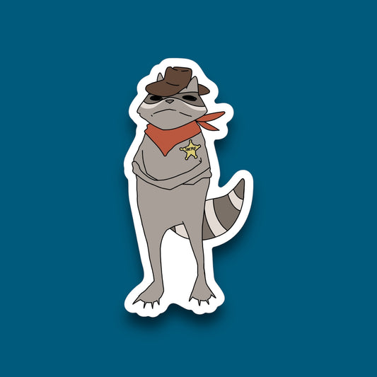 Raccoon Sheriff Sticker