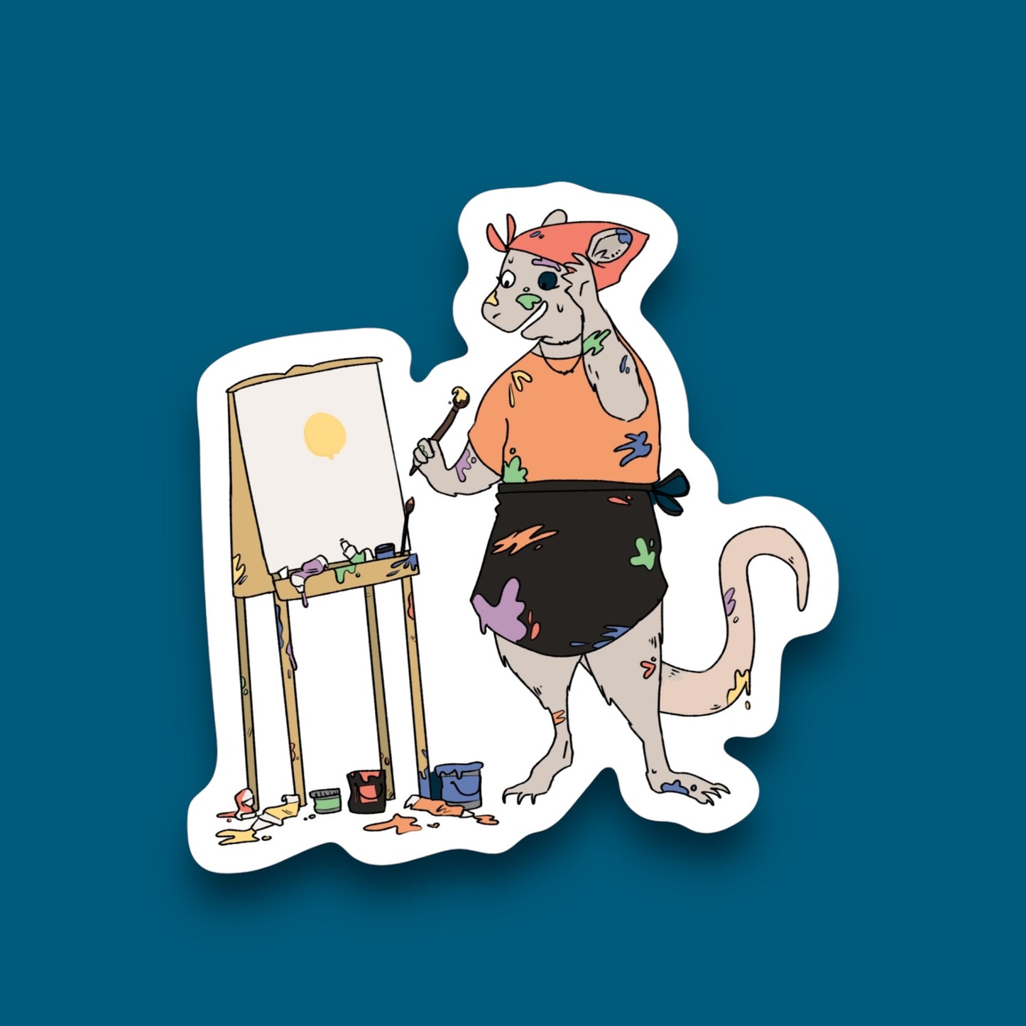 Painting Rat Sticker