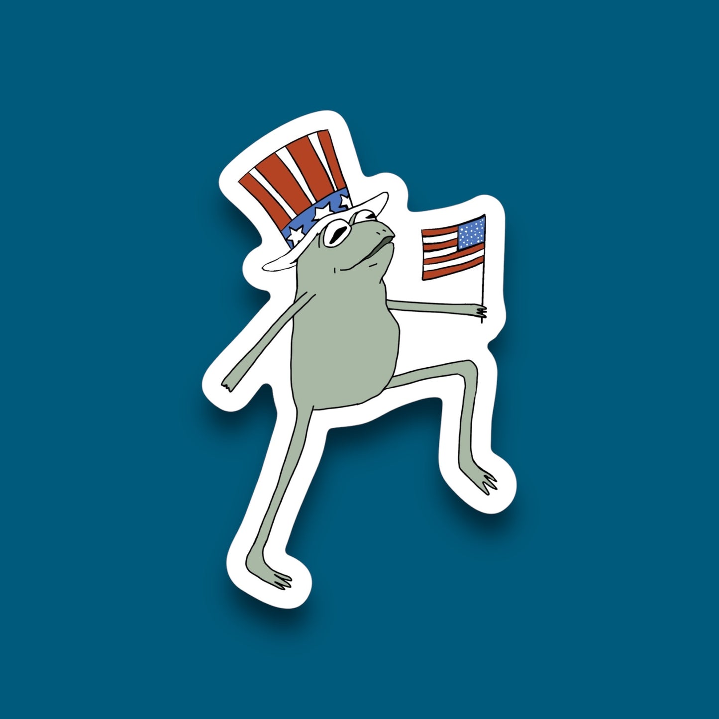 Patriotic Frog Sticker