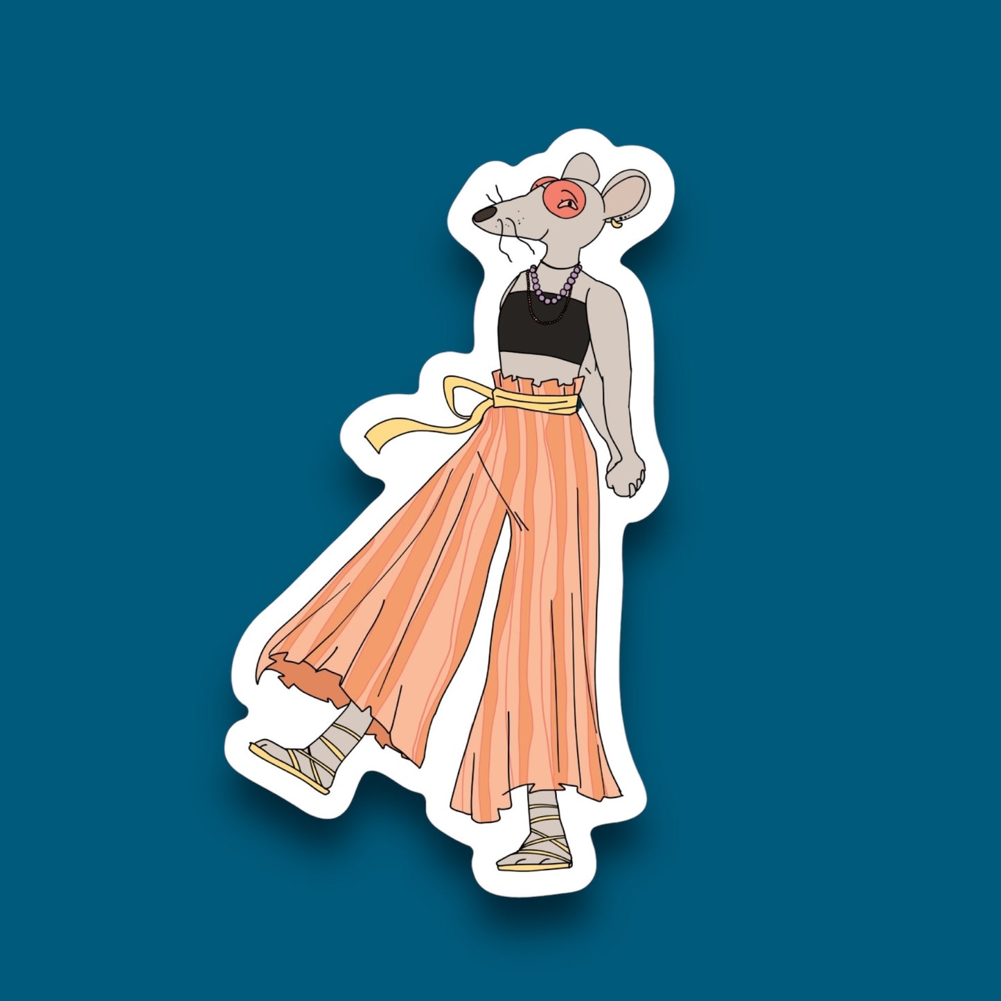 Retro Groove Rat Sticker