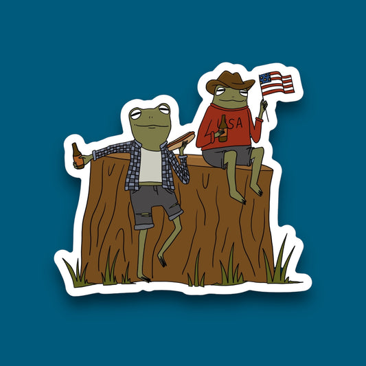 4th of July Kooks Frog Sticker