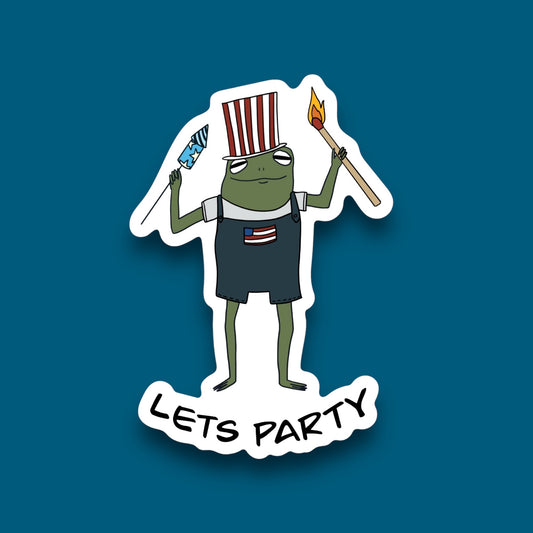 Lets Party Frog Sticker