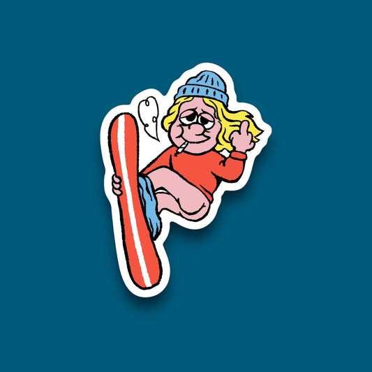 Snowboard Bum Sticker