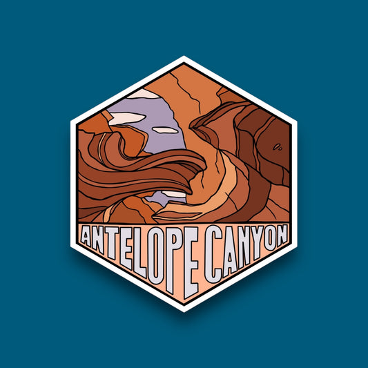 Antelope Canyon, Arizona- Hexagon Sticker