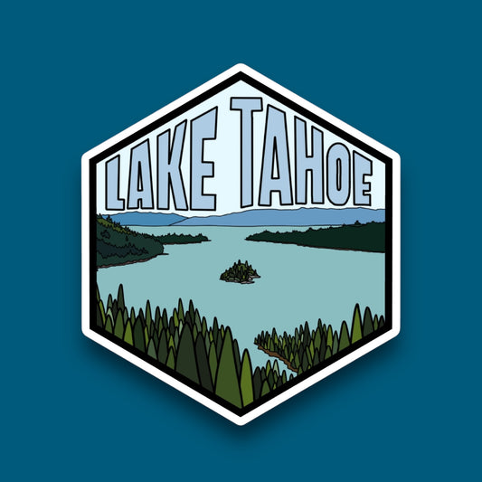 Lake Tahoe, California- Hexagon Sticker