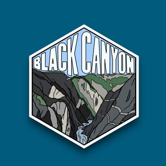 Black Canyon, Colorado- Hexagon Sticker