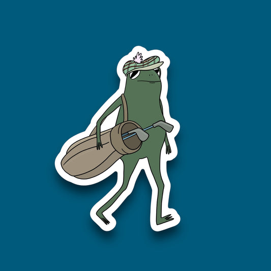 Golfer Bag Frog Sticker