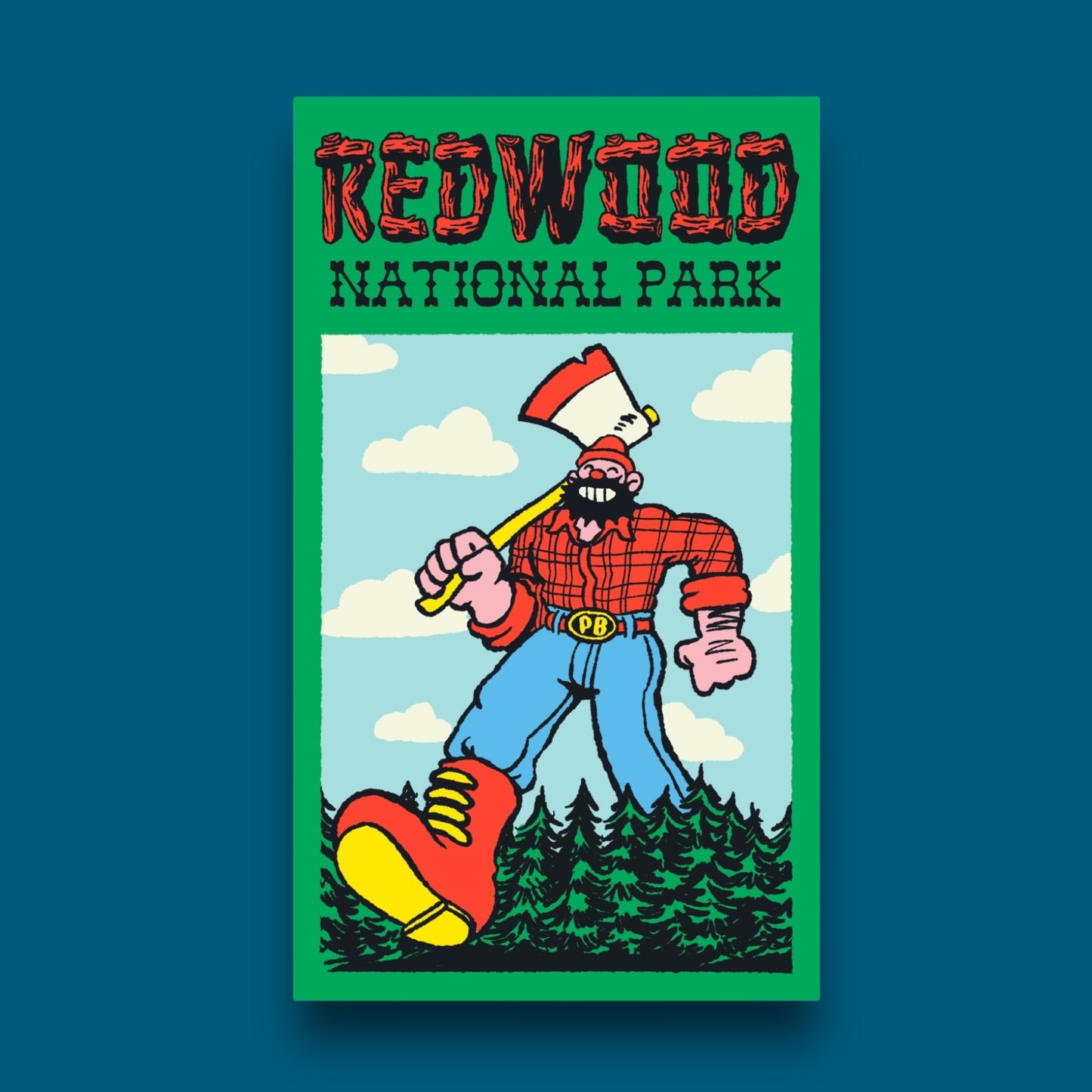 Redwoods National Park Lumberjack Sticker