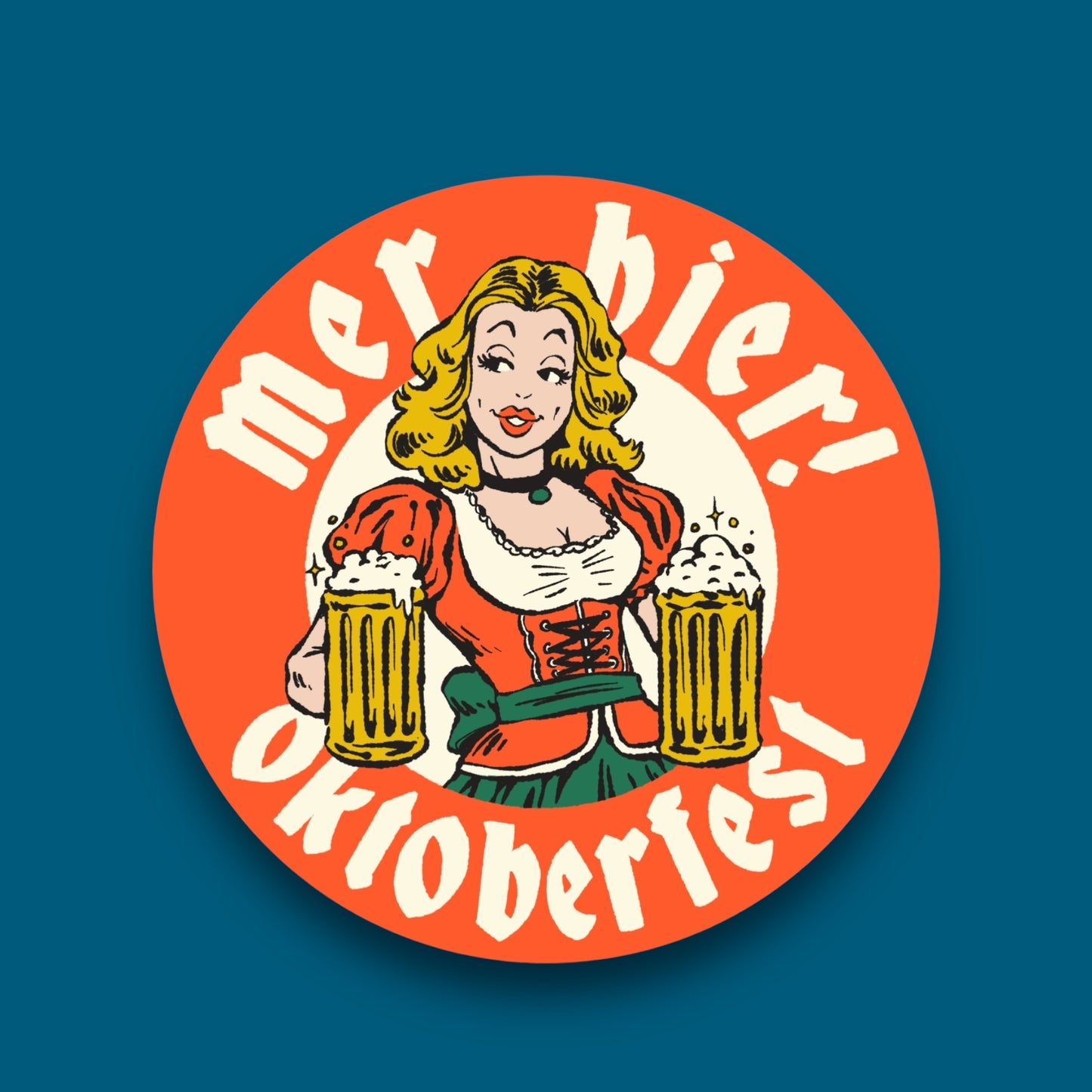 German Beer Maid Sticker