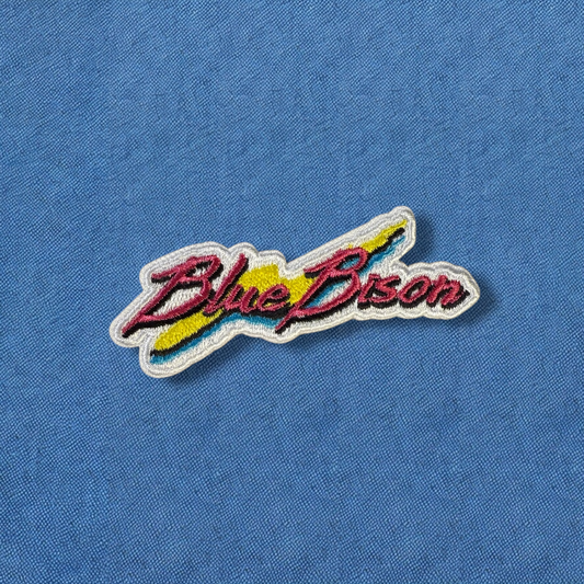 Retro Blue Bison Patch