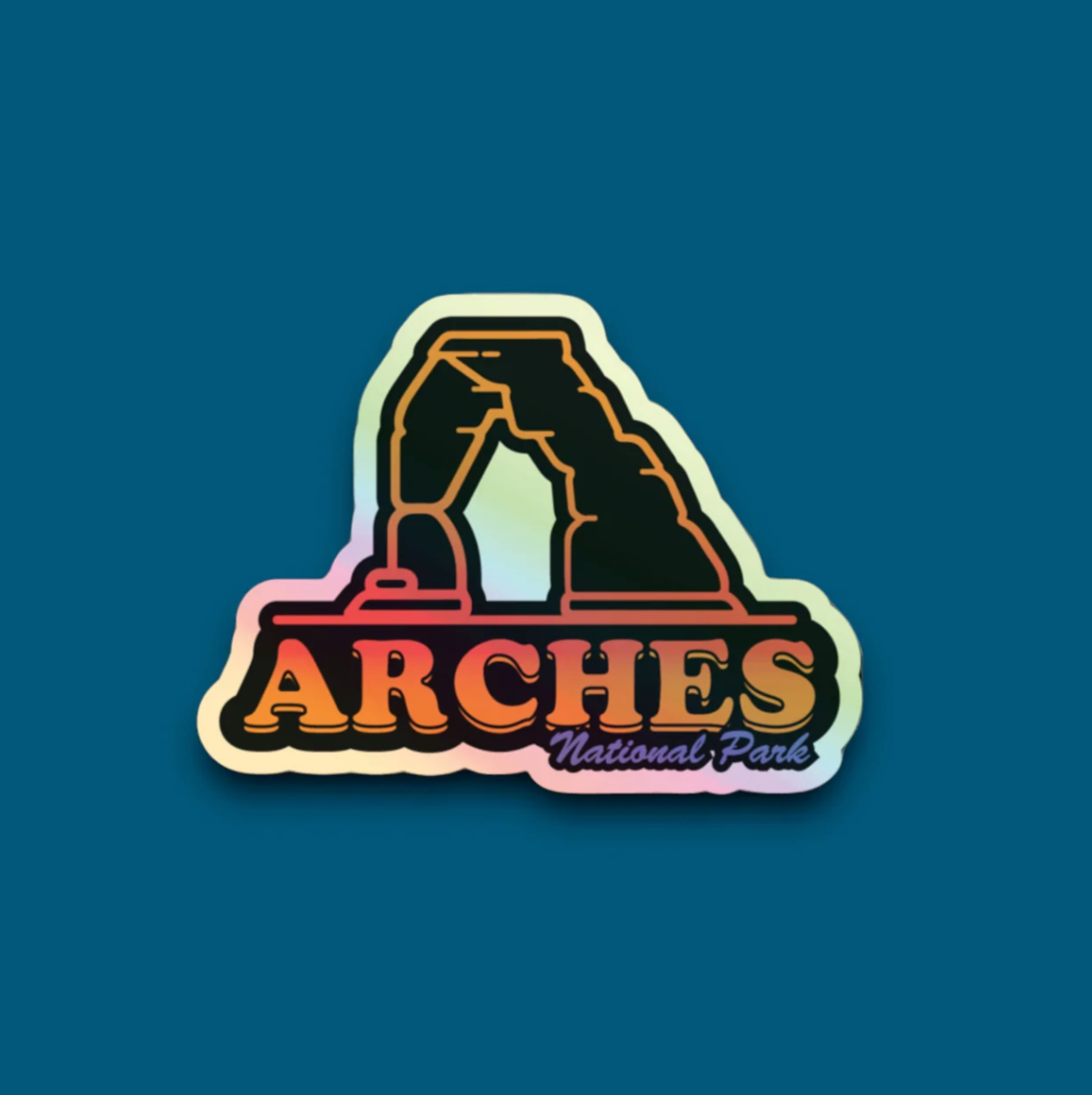 Utah Arches National Park Holographic Sticker