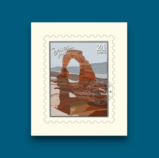 Delicate Arch Utah Stamp Sticker