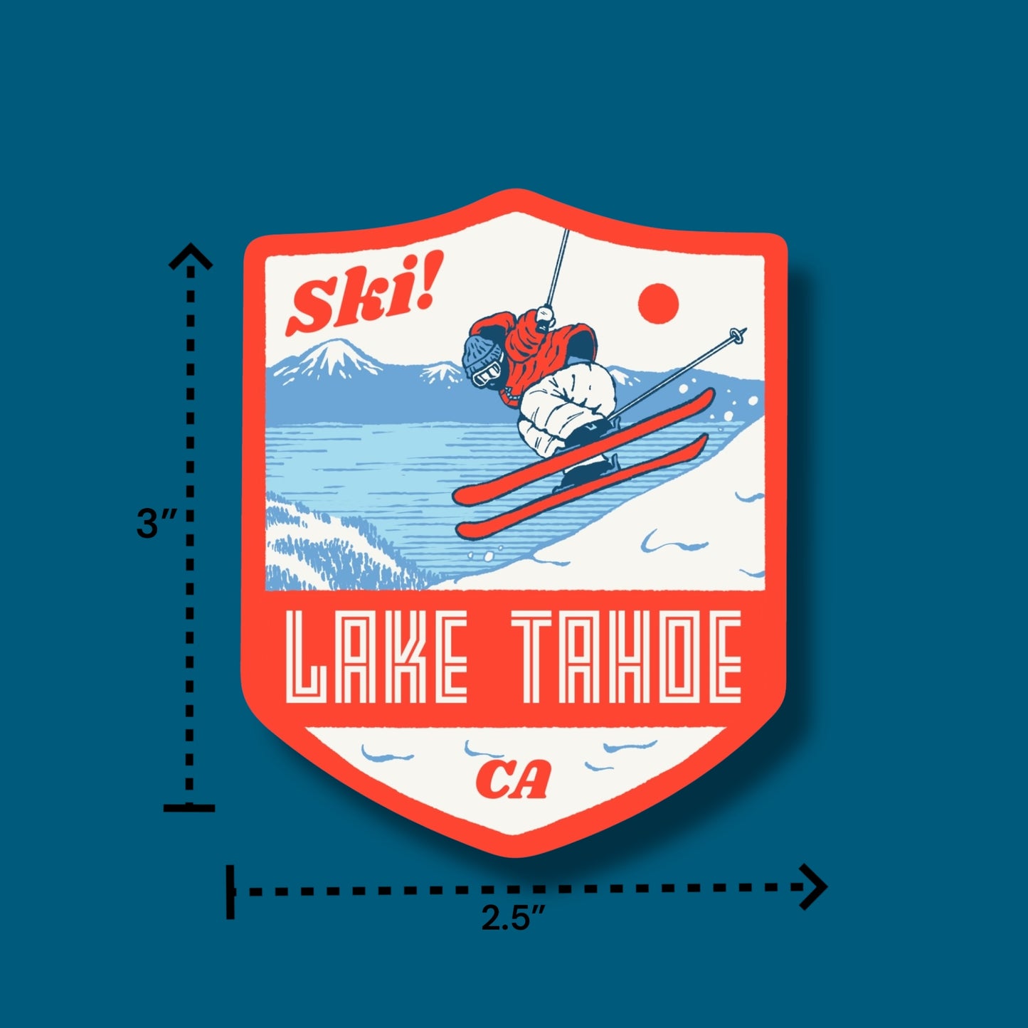 Ski! Lake Tahoe Emblem Sticker