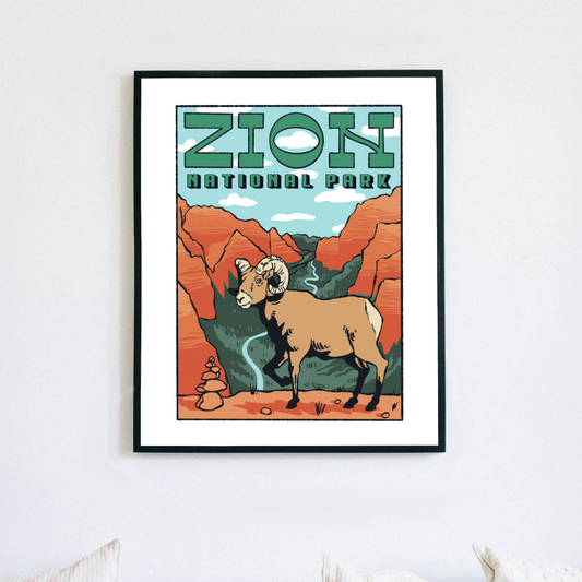 Zion Big Horn Sheep Poster Print