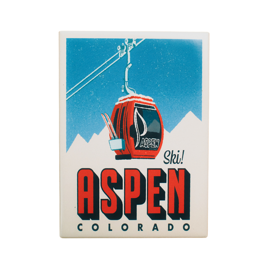 Ski! Aspen Colorado Retro Fridge Magnet (Pack of 12)
