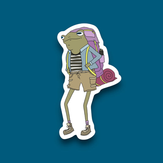 Backbacking Frog Sticker