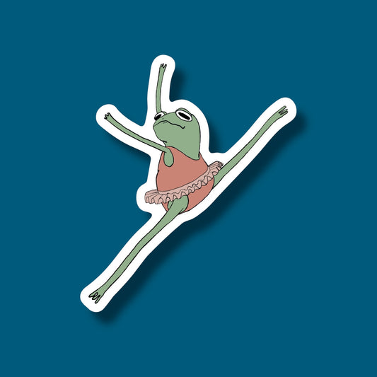 Ballerina Girl Frog Sticker