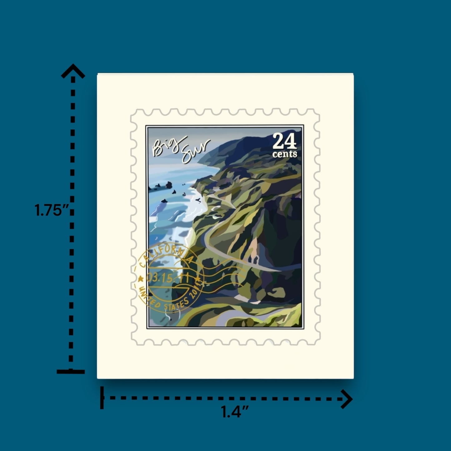 Big Sur California Stamp Sticker