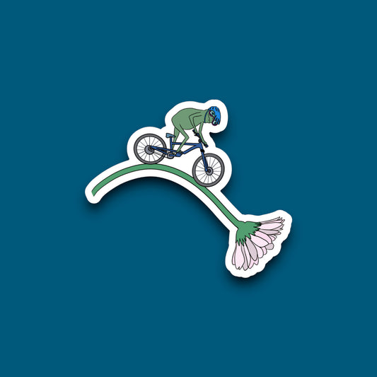 Flower Biker Frog Sticker (Pack of 12)