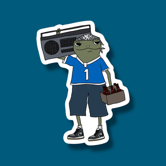 Boombox Frog Sticker
