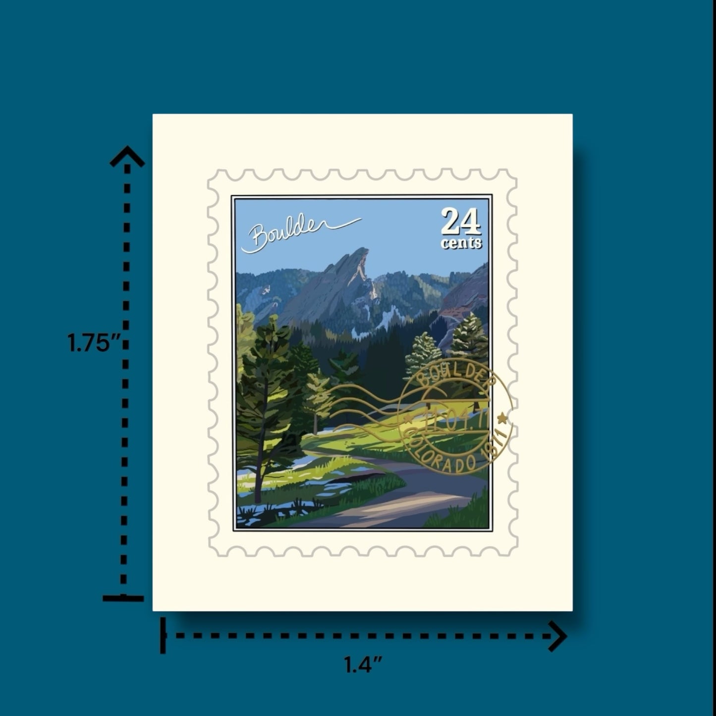 Boulder Colorado Stamp Sticker