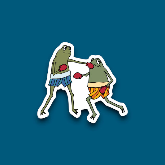 Boxing Frogs Sticker (Pack of 12)