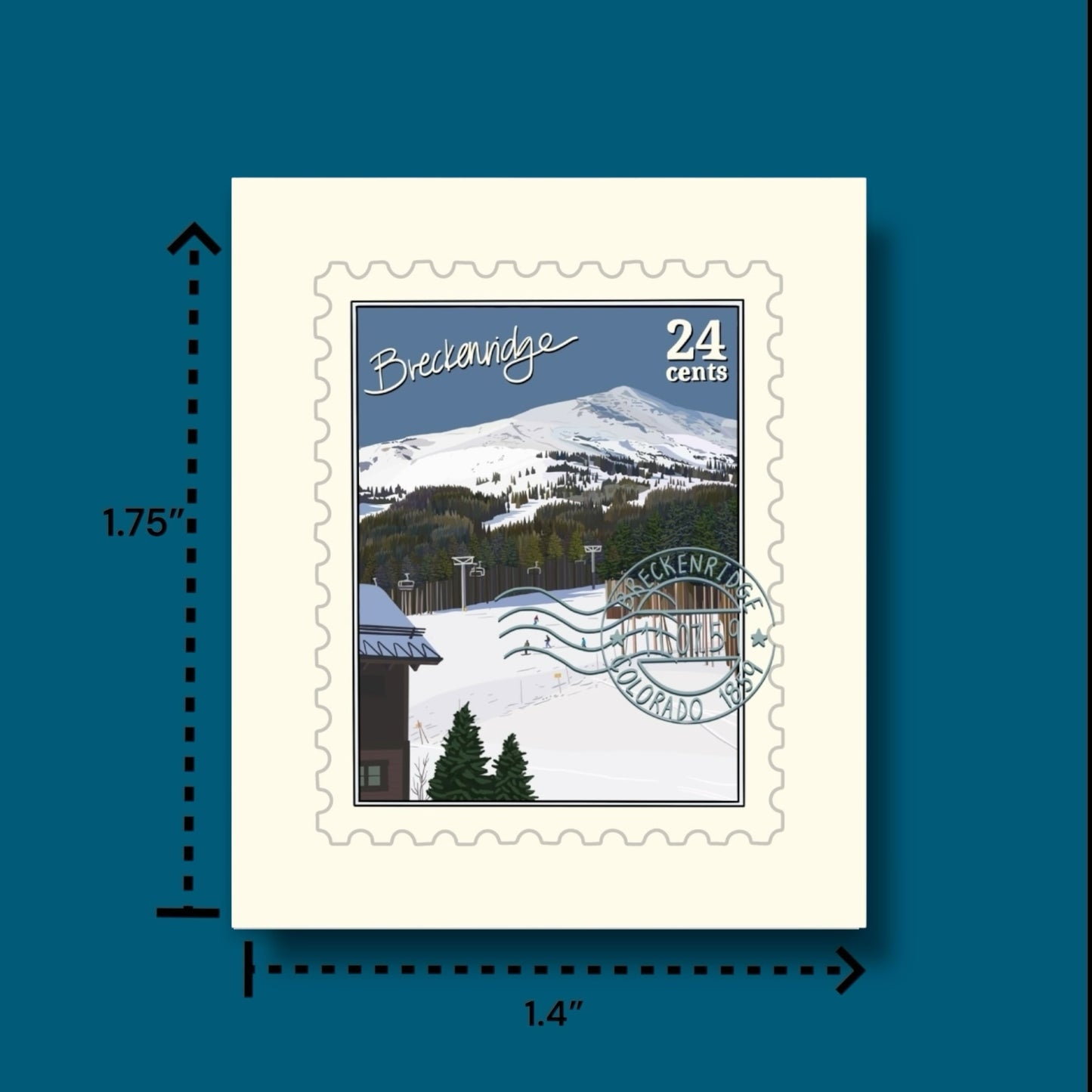 Breckenridge Colorado Winter Stamp Sticker