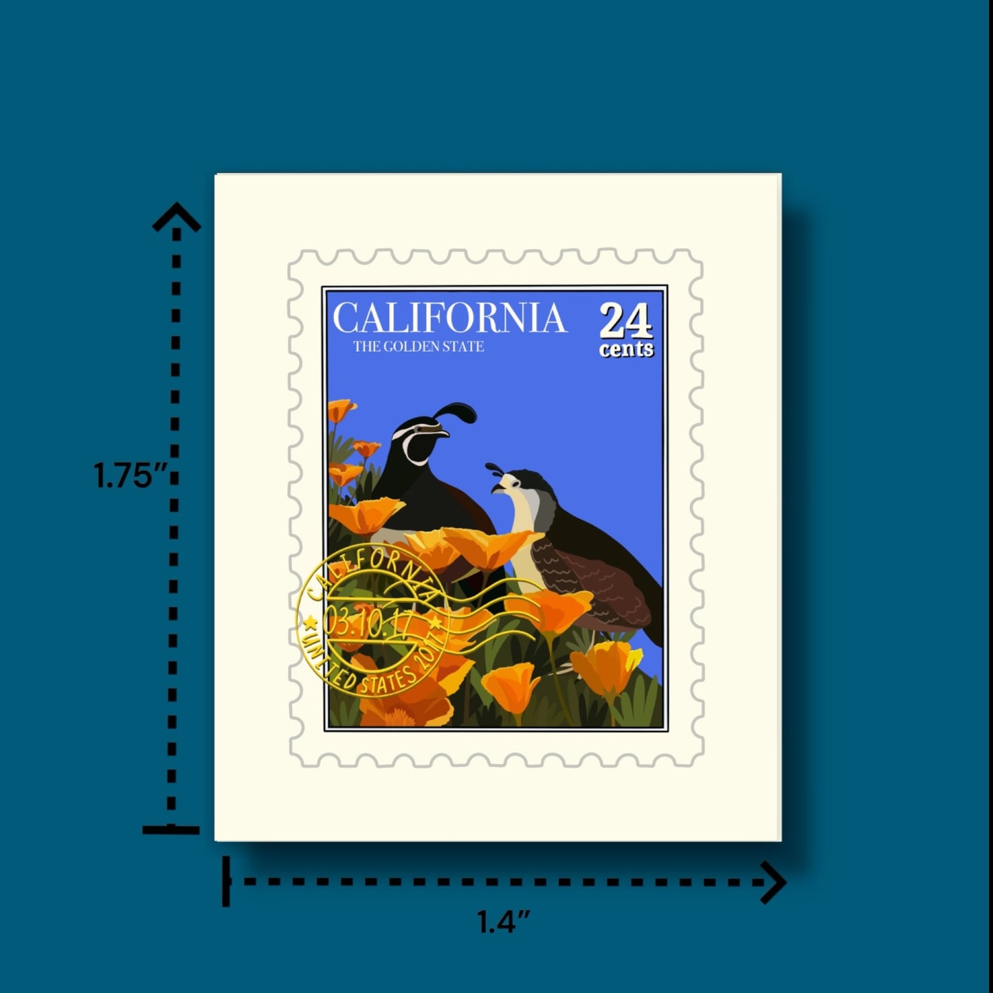 California State Bird Stamp Sticker