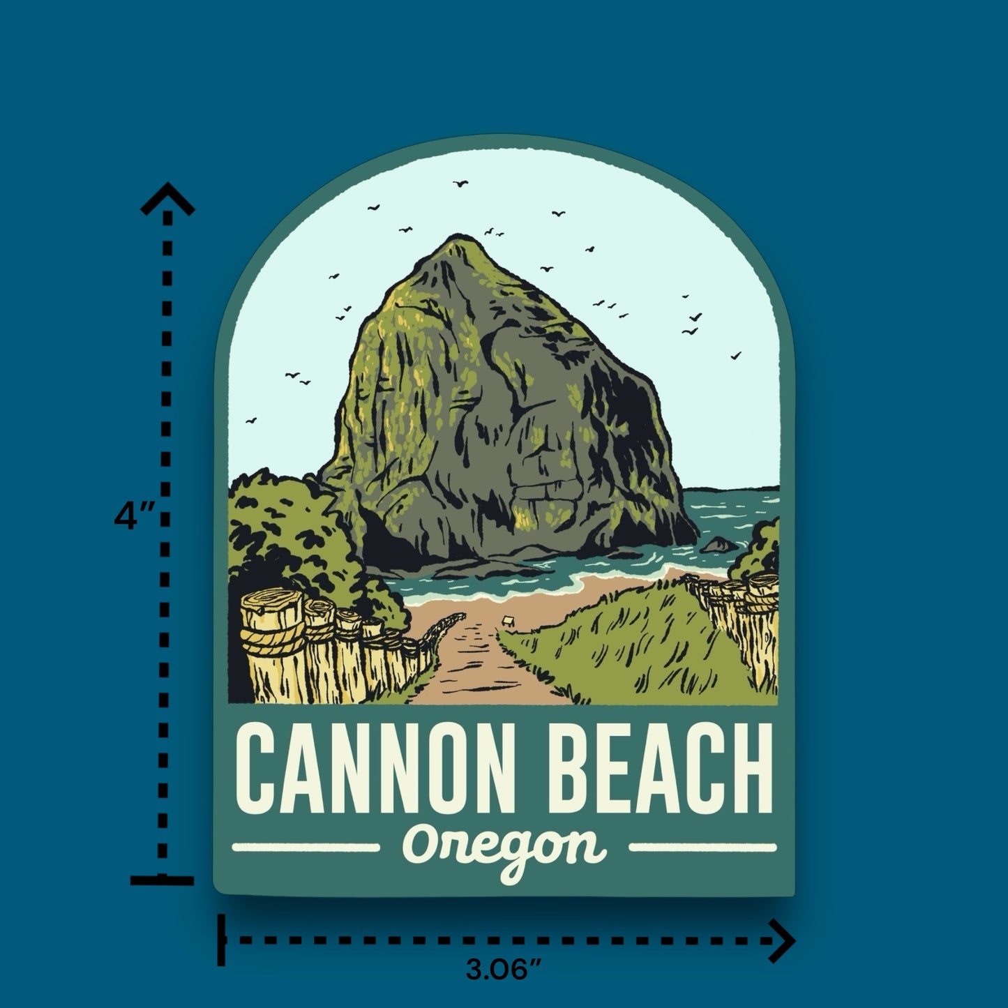 Cannon Beach Oregon Arch Sticker