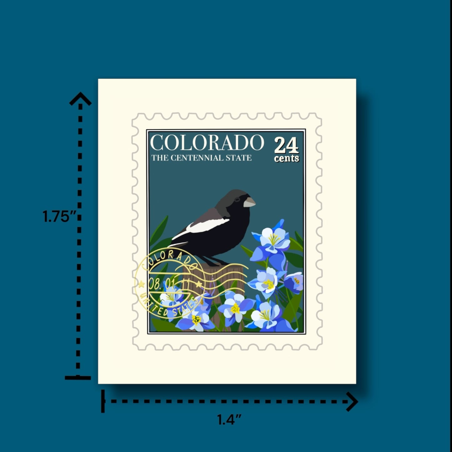 Colorado State Bird Stamp Sticker