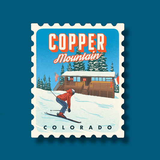 Copper Mountain Retro Stamp Sticker