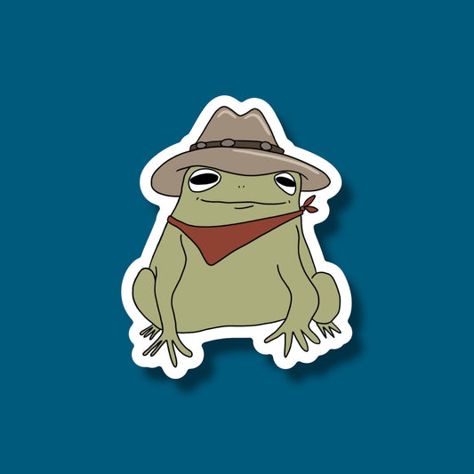 Cowboy Frog Sticker