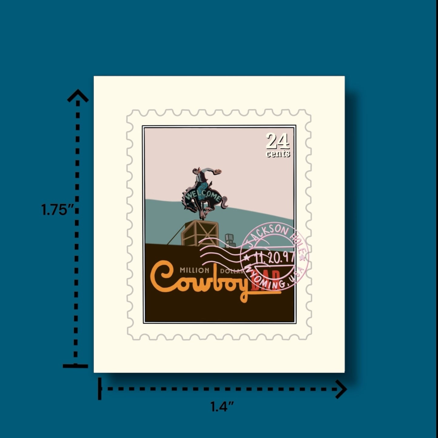 Cowboy Bar Jackson Stamp Sticker