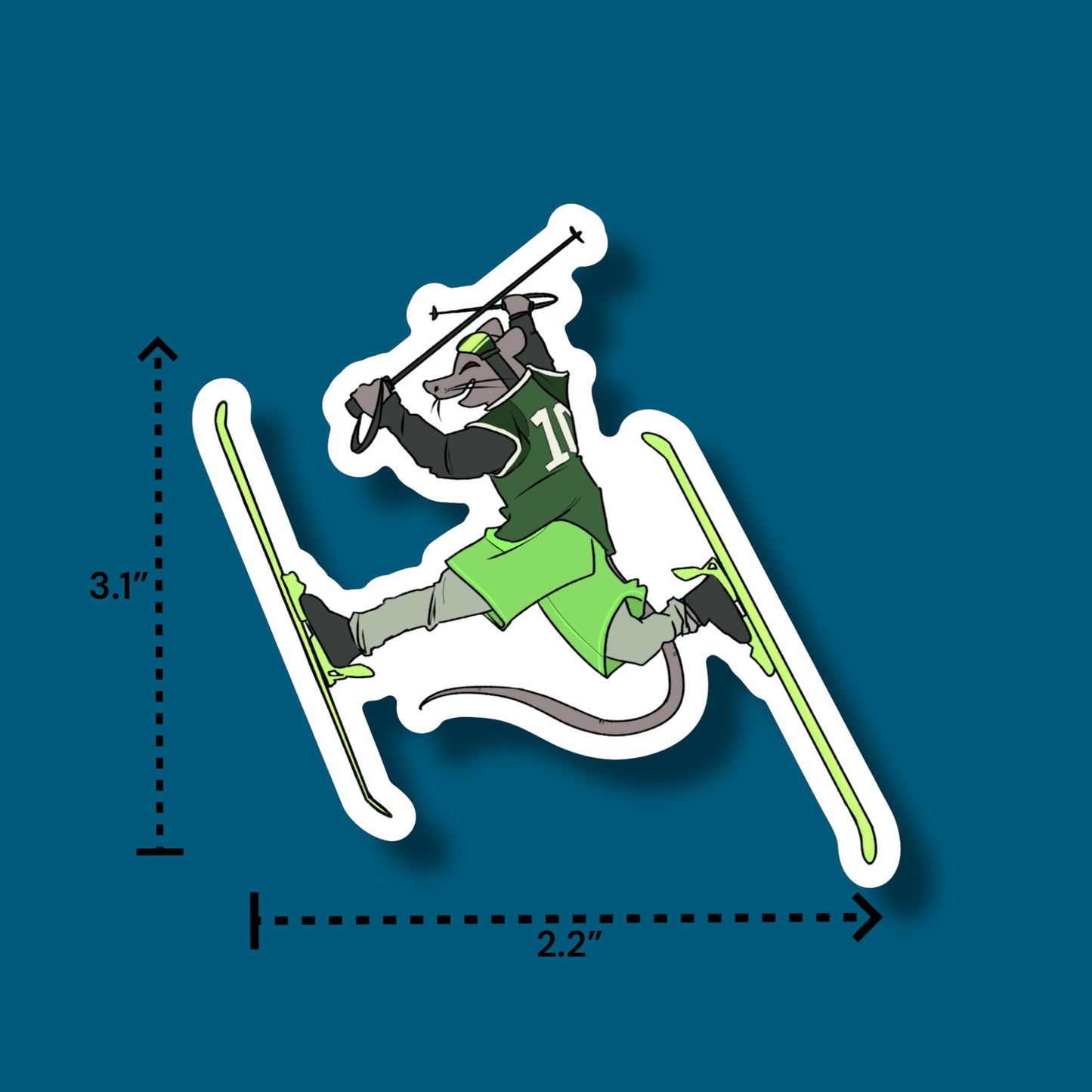 Daffy Ski Rat Sticker