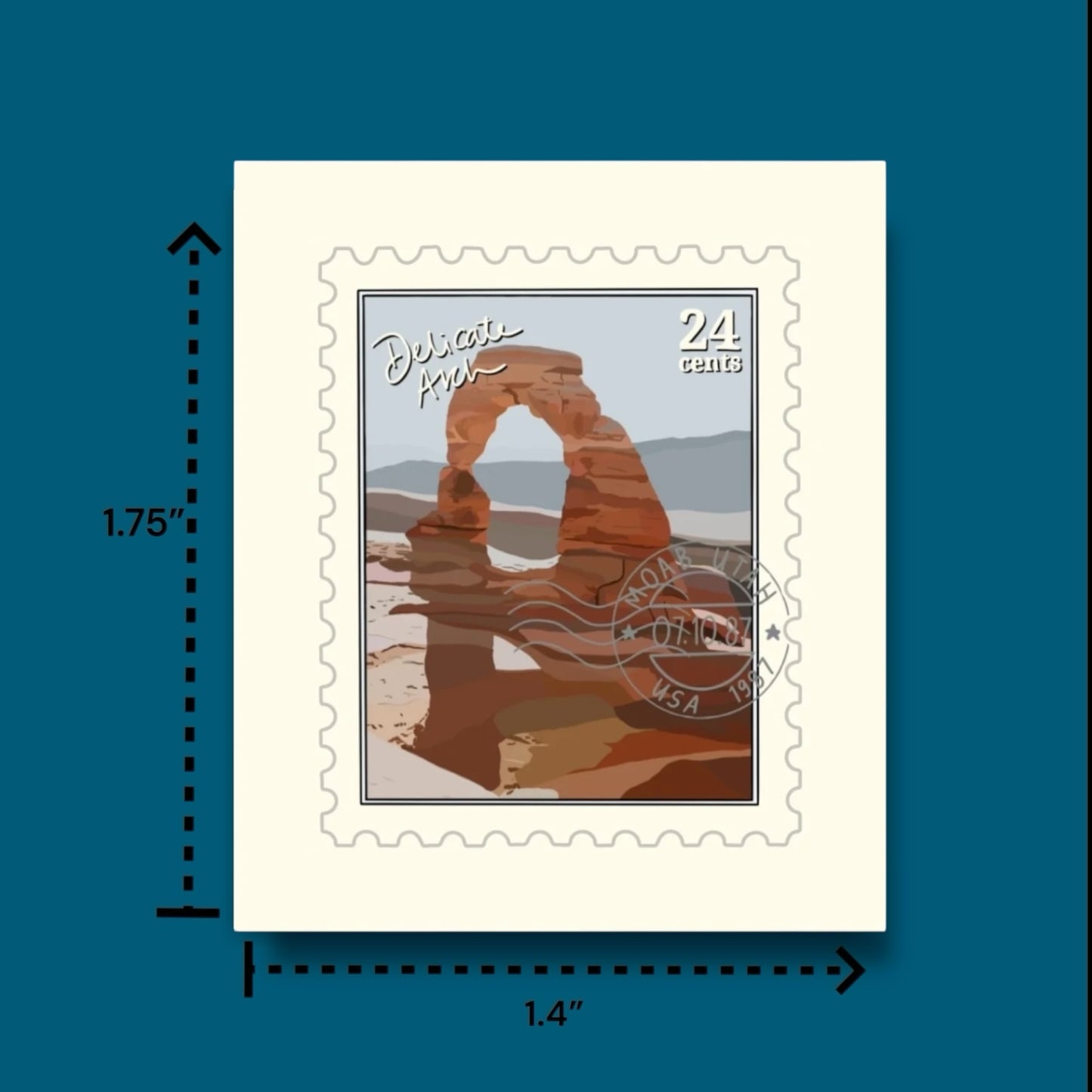 Delicate Arch Utah Stamp Sticker