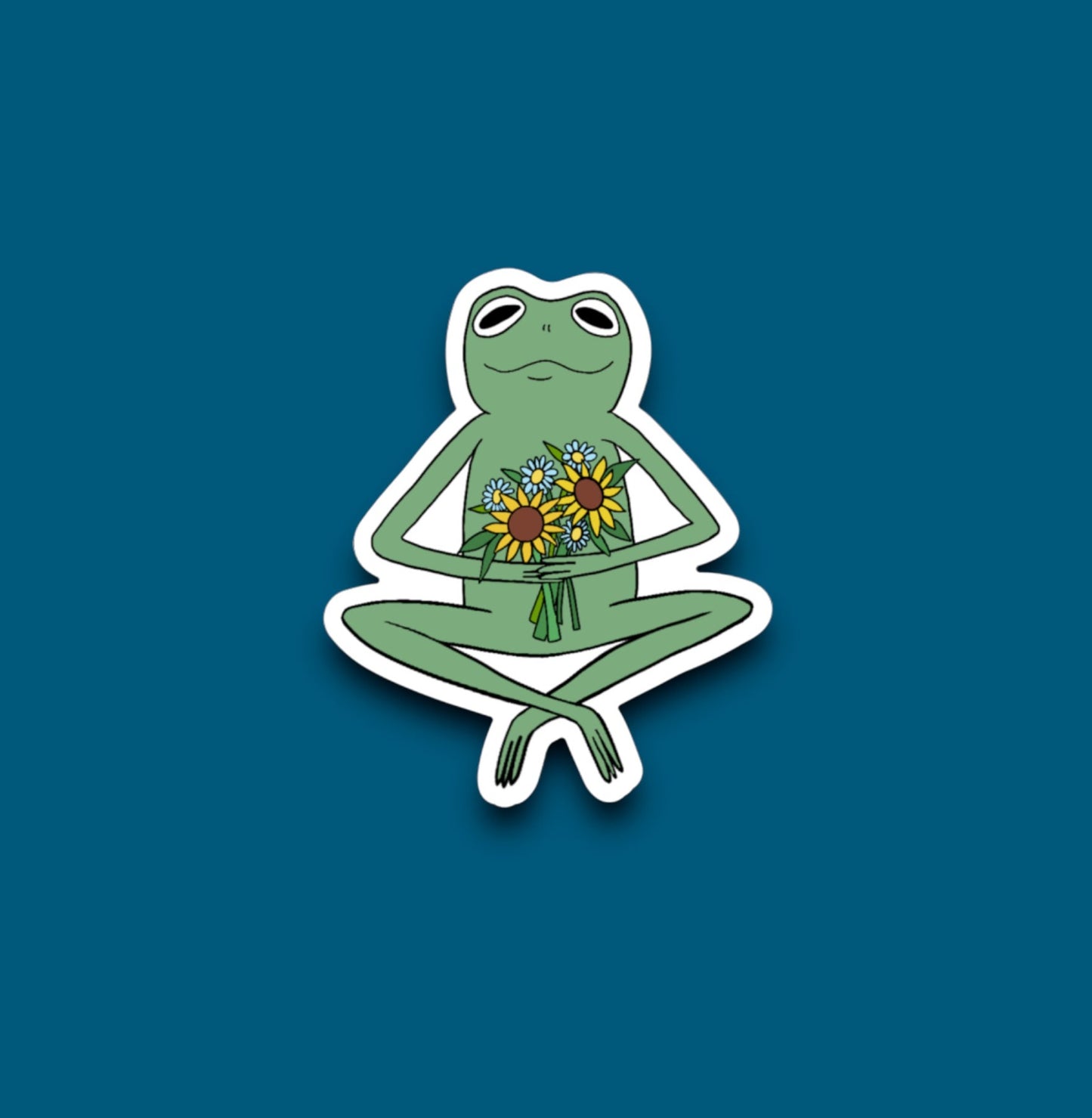 Frog & Her Flowers Sticker (Pack of 12)