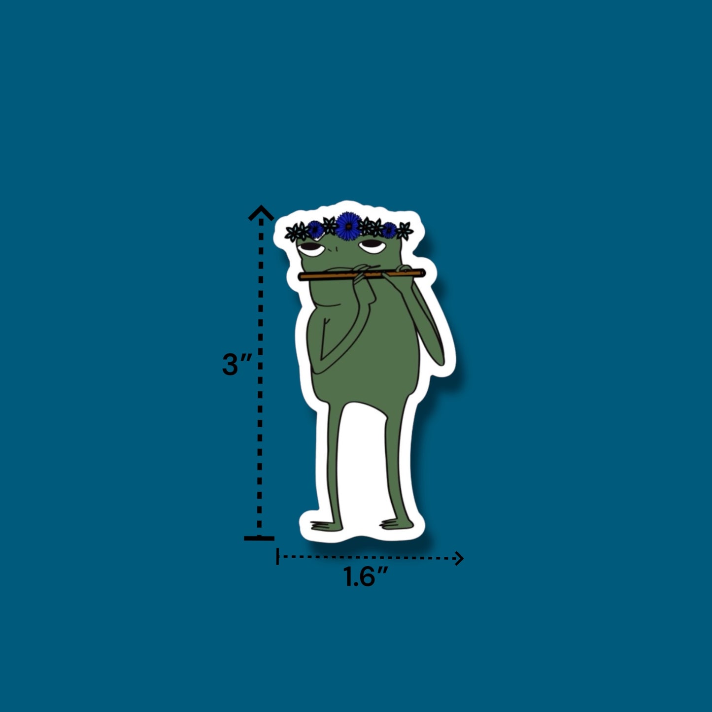 Frog Playin’ The Flute Sticker