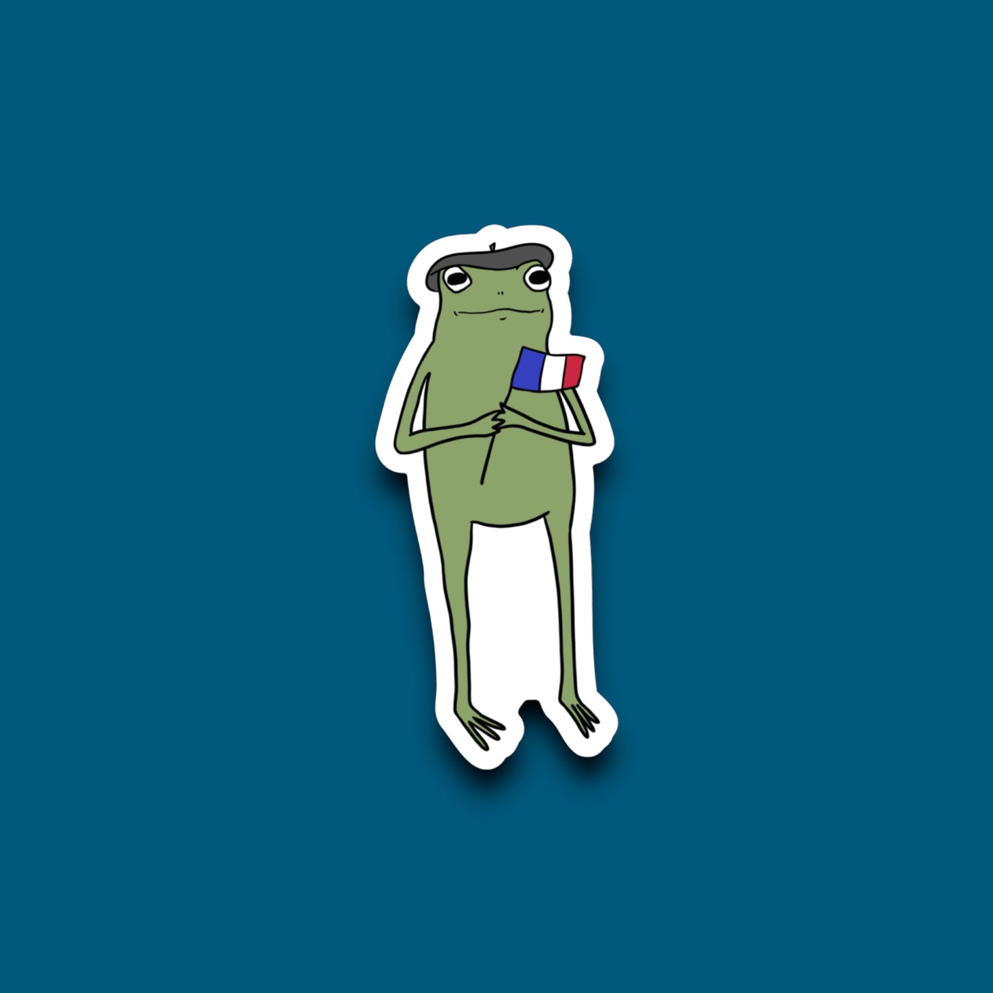 France Flag Frog Sticker