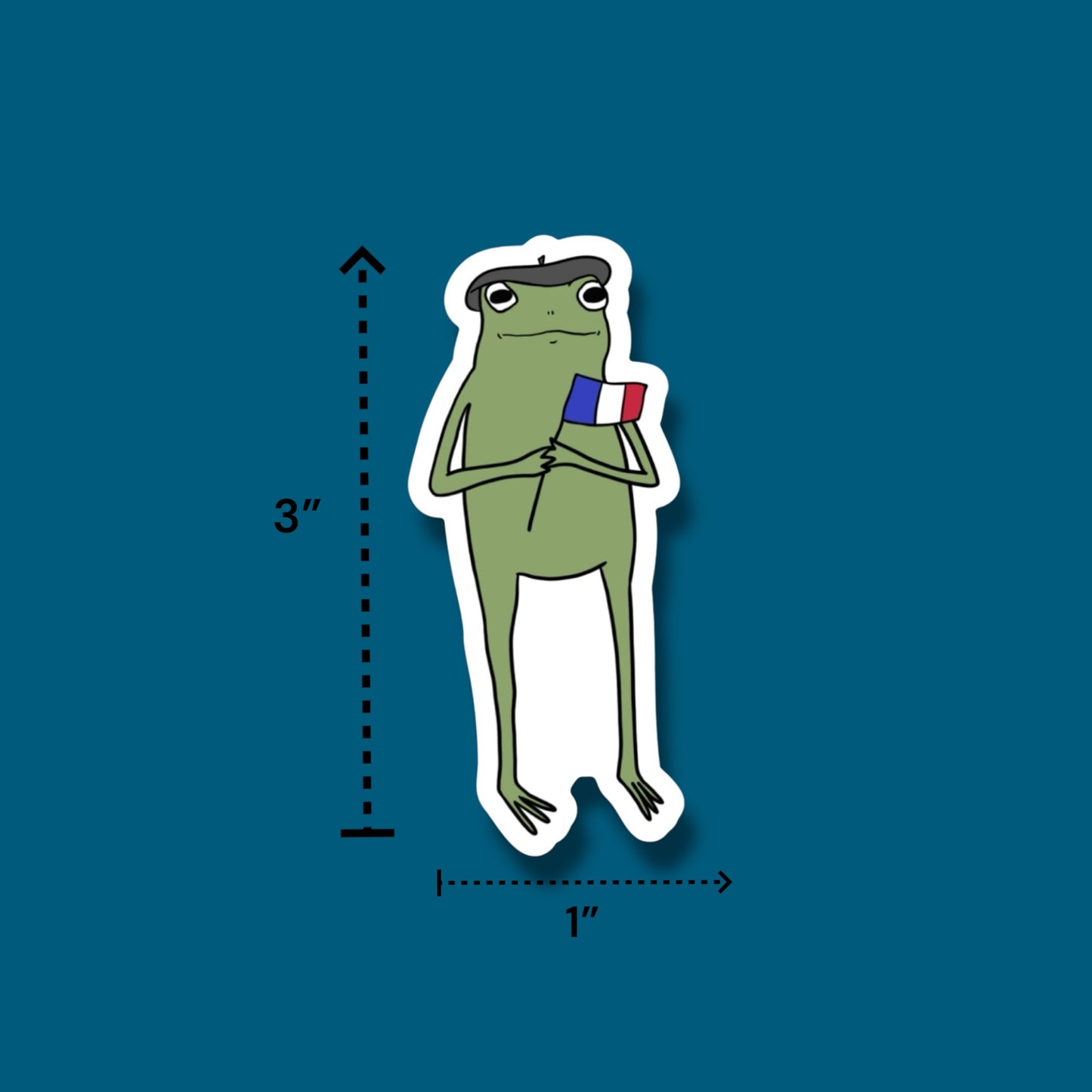 France Flag Frog Sticker