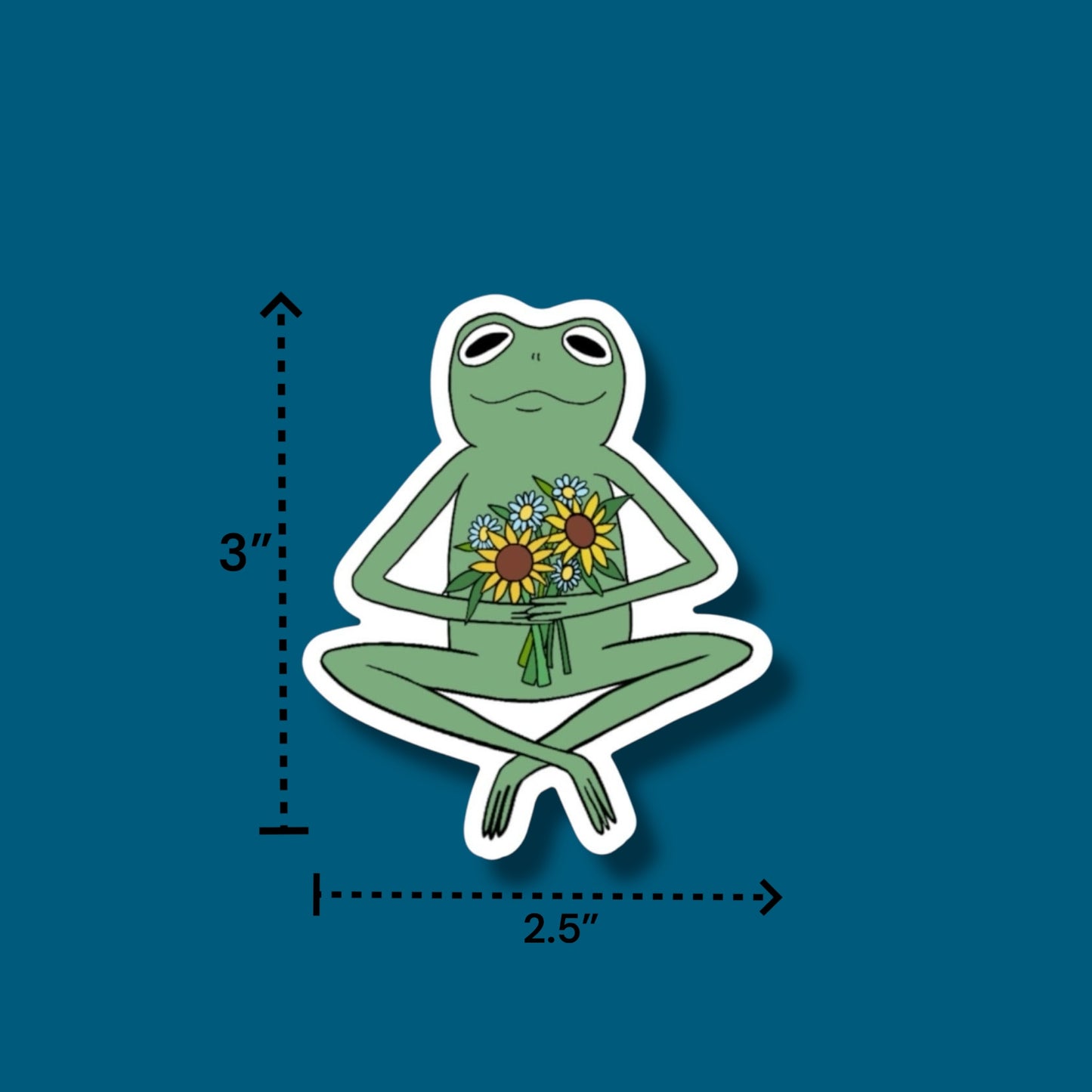 Frog & Her Flowers Sticker (Pack of 12)