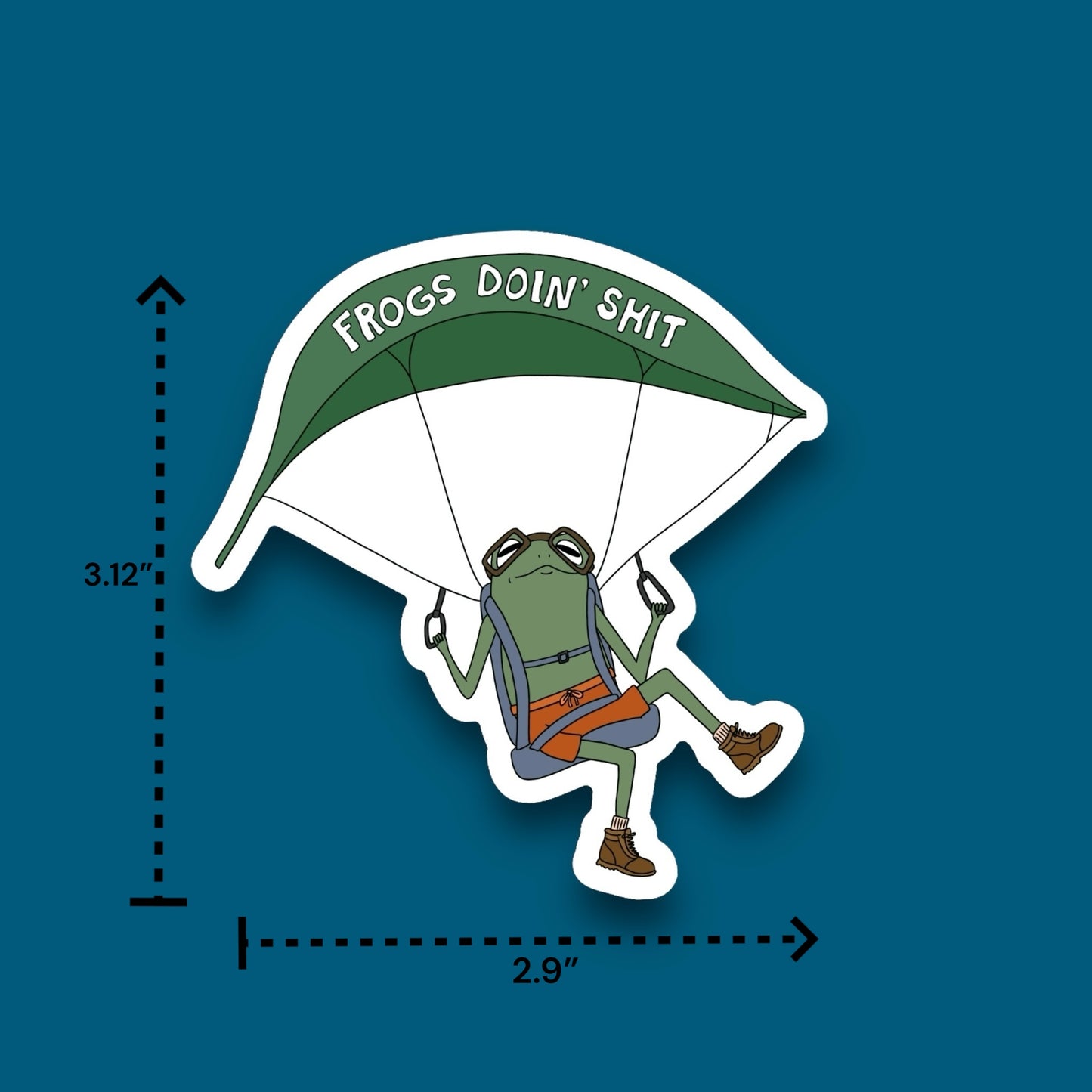 Frog Parachuting Sticker