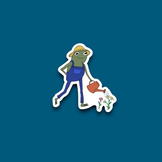 Gardening Frog Sticker (Pack of 12)