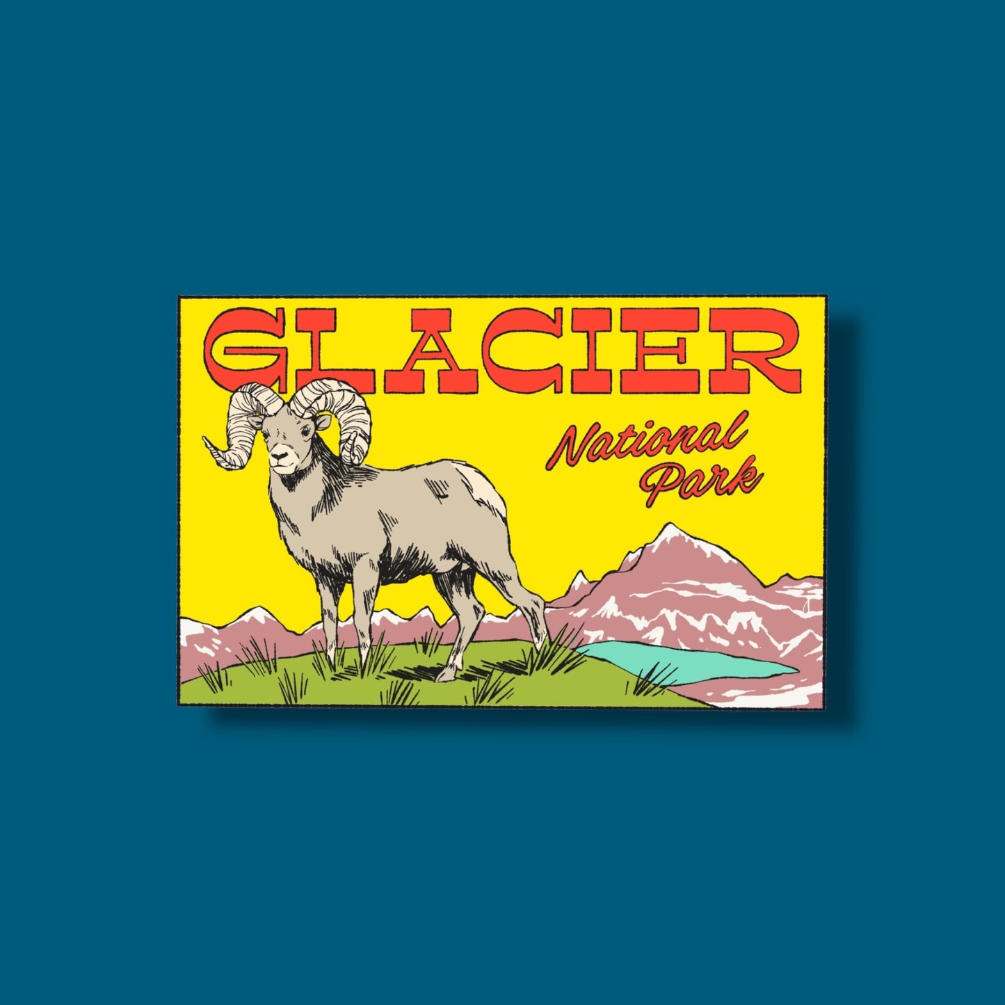 Glacier Yellow Goat Sticker